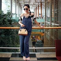 Leather Top-Handle Bag - Vein Ink(BN)