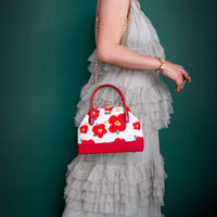 30% OFF - Leather Top-Handle Bag - Cotton Rose