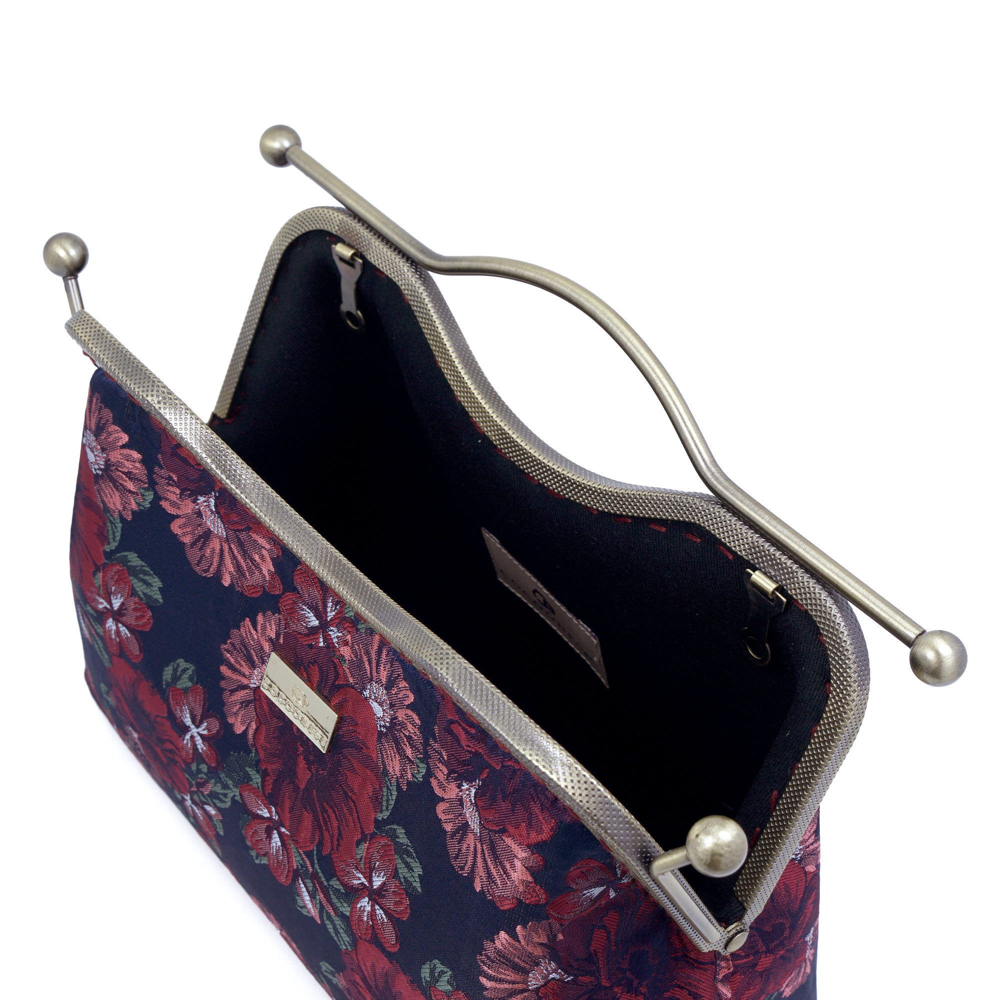 Dual Lock Metal Handle Bag - Night Carnation