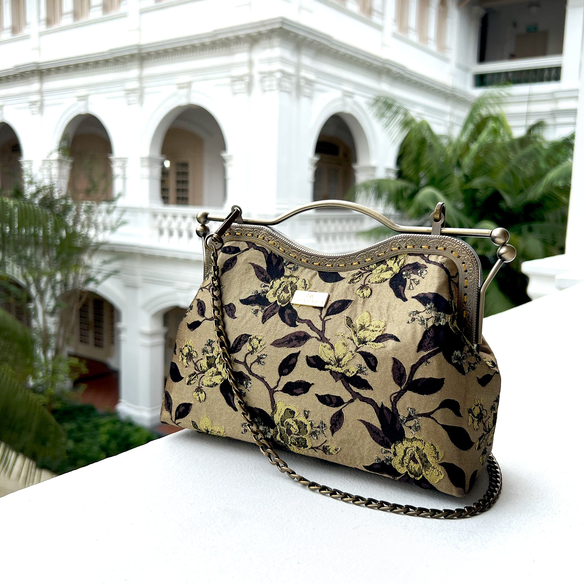 Dual Lock Metal Handle Bag - Shanghai Garden
