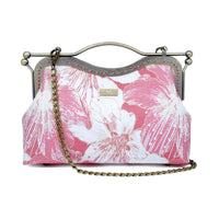 Dual Lock Metal Handle Bag - Gold Lily