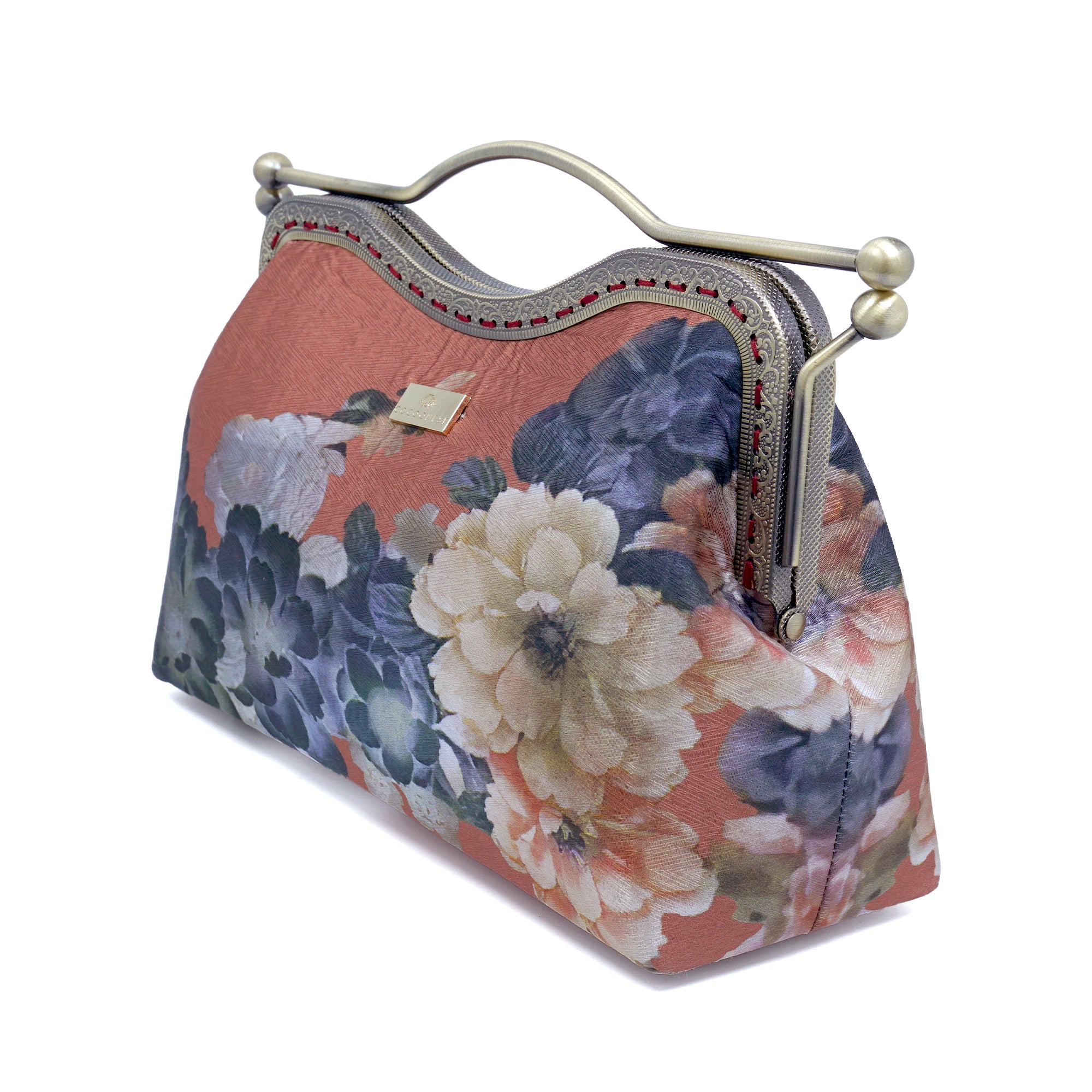 Dual Lock Metal Handle Bag - Chinese Ink