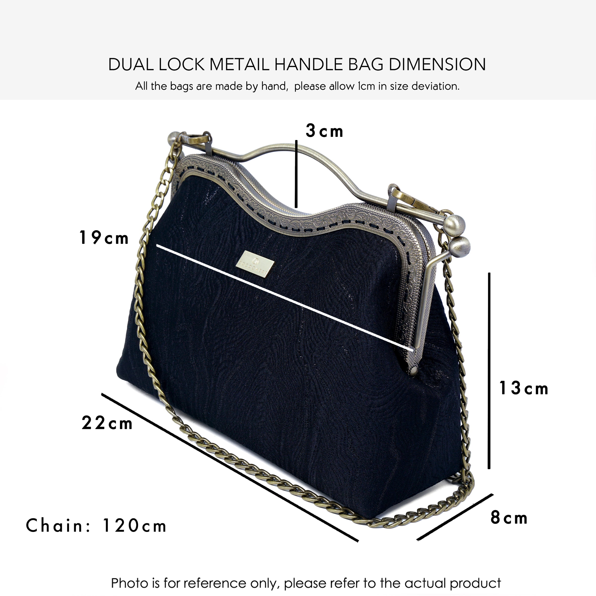 Dual Lock Metal Handle Bag - Nocturne