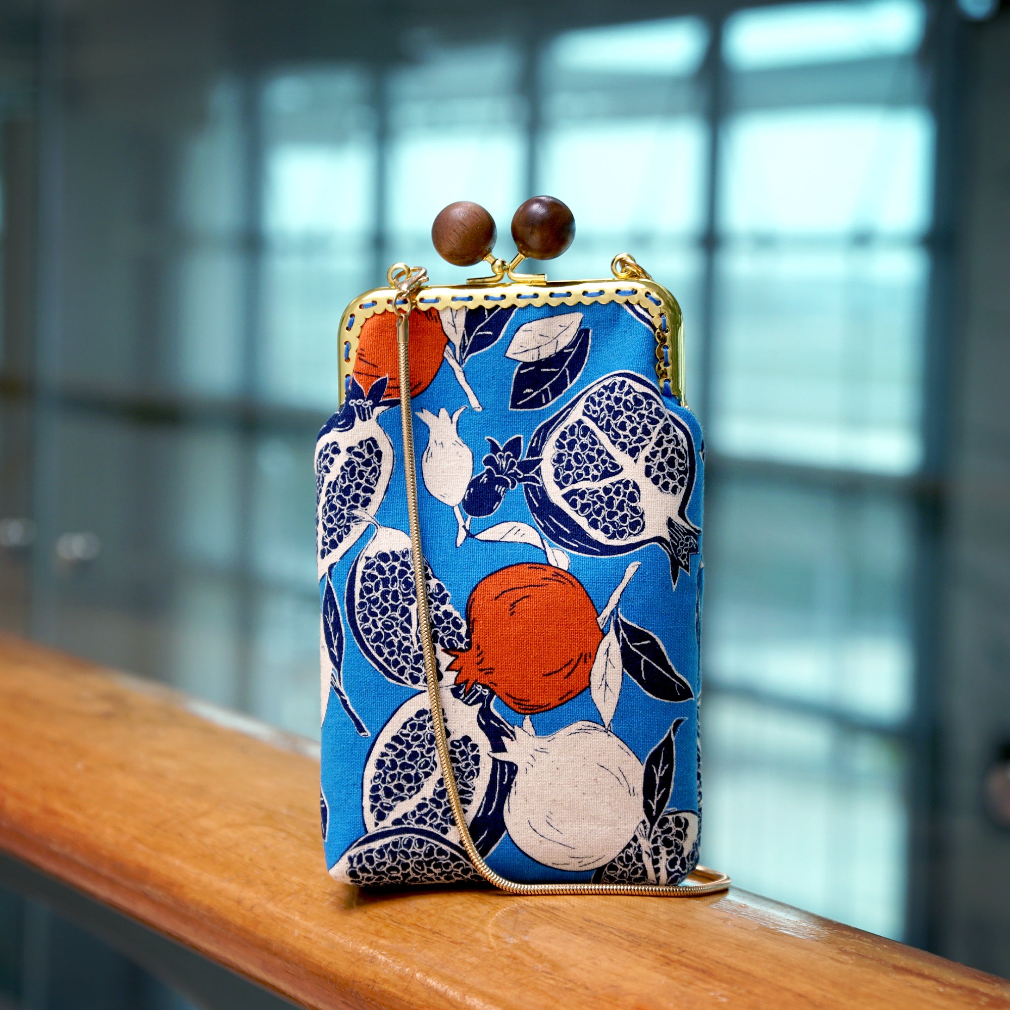 Cell Phone Purse - Blue Pomegranate