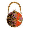 Round Hard Case Bamboo Handle Bag - Sunset