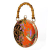 Round Hard Case Bamboo Handle Bag - Sunset