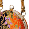 Round Hard Case Bamboo Handle Bag - Sunset