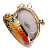 Round Hard Case Bamboo Handle Bag - Sunset