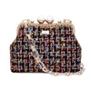 Acrylic Chain Tweed Shoulder Bag (Multi colors)