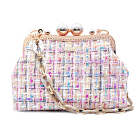 Acrylic Chain Tweed Shoulder Bag (Multi colors)