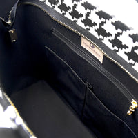 Zipper Top Tote Bag - Houndstooth Check(BK)