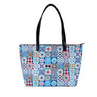 Zipper Top Tote Bag - Peranakan Tiles