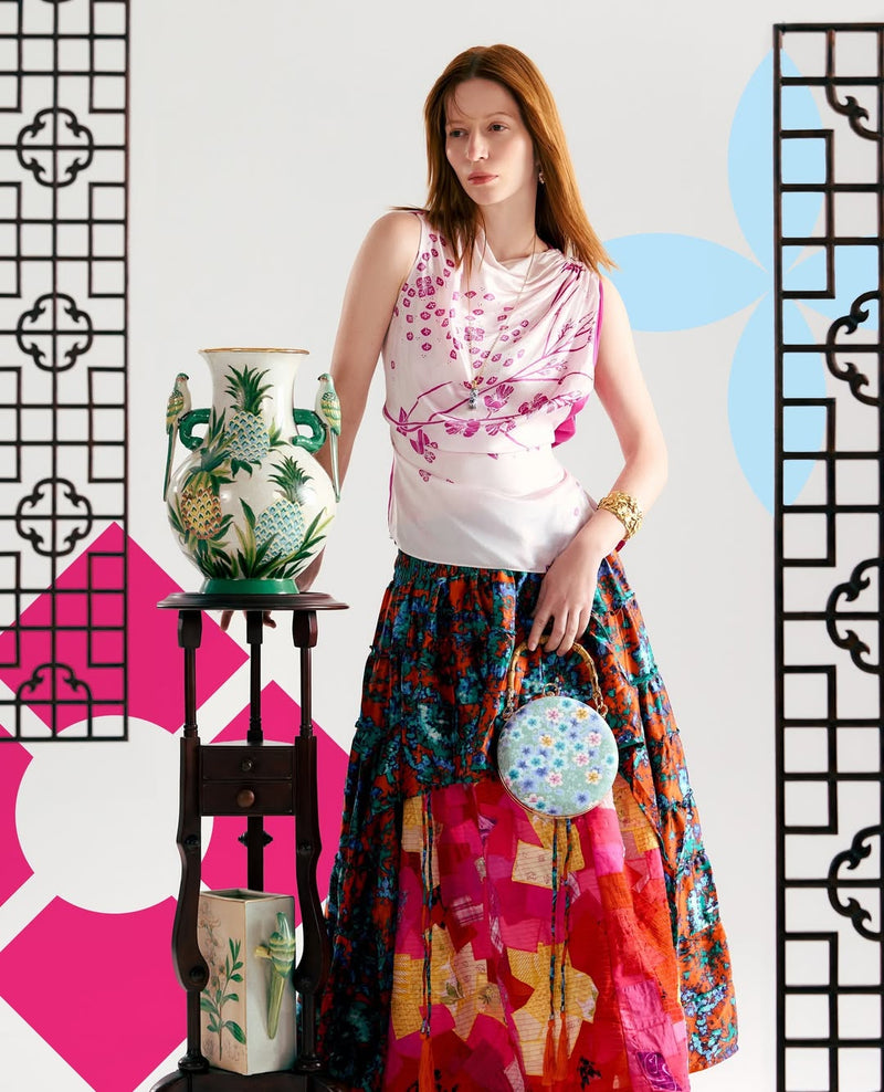 Round Hard Case Bamboo Handle Bag - Nagoya