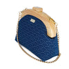 Round Crossbody Bag With Wooden Frame - Under the Wave