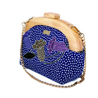 Round Crossbody Bag With Wooden Frame - Starlit Petal