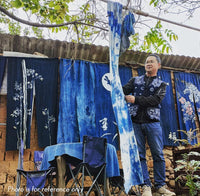 Workshop Program - Early bird 20% off - Natural indigo tie dye tote bag & scarves