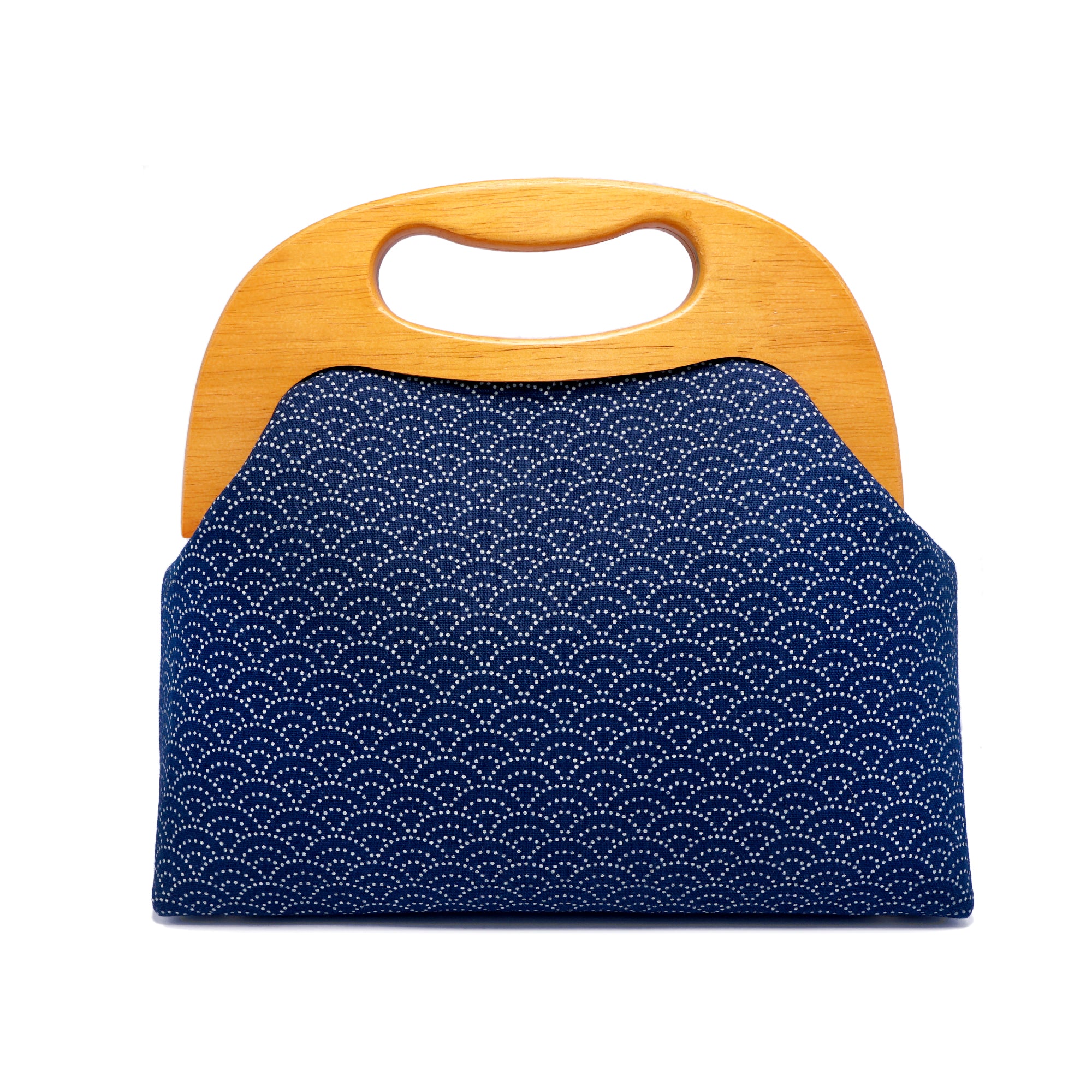 Handbag With Wooden Frame - Under the Wave