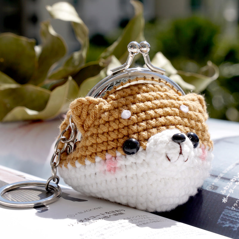 Animal Coin Purse with Key Chain - Shiba