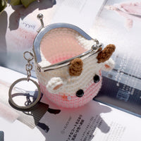 Animal Coin Purse with Key Chain - Cow