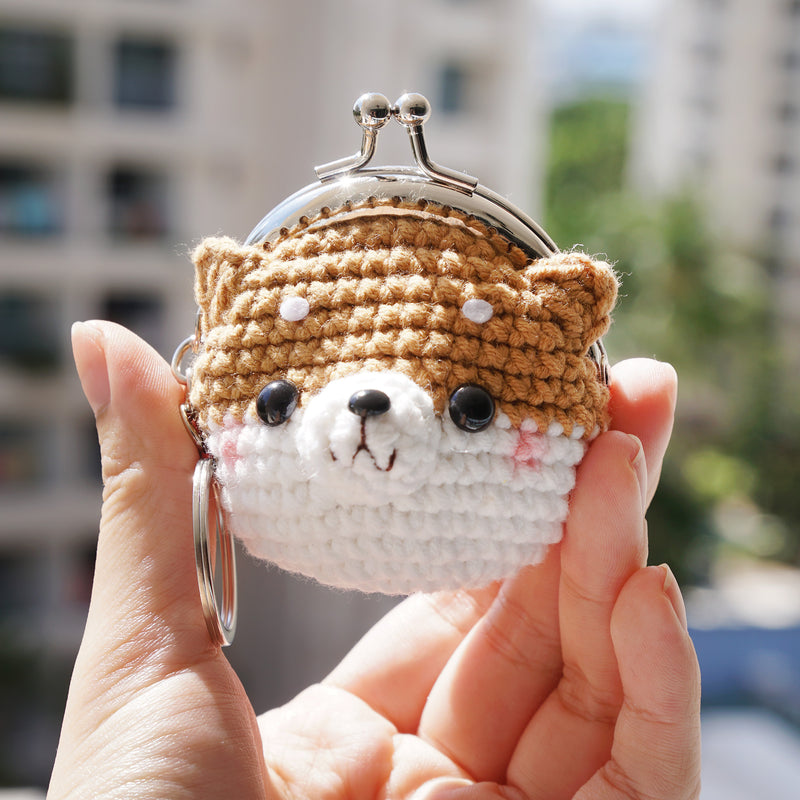 Animal Coin Purse with Key Chain - Shiba