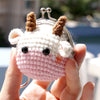 Animal Coin Purse with Key Chain - Cow