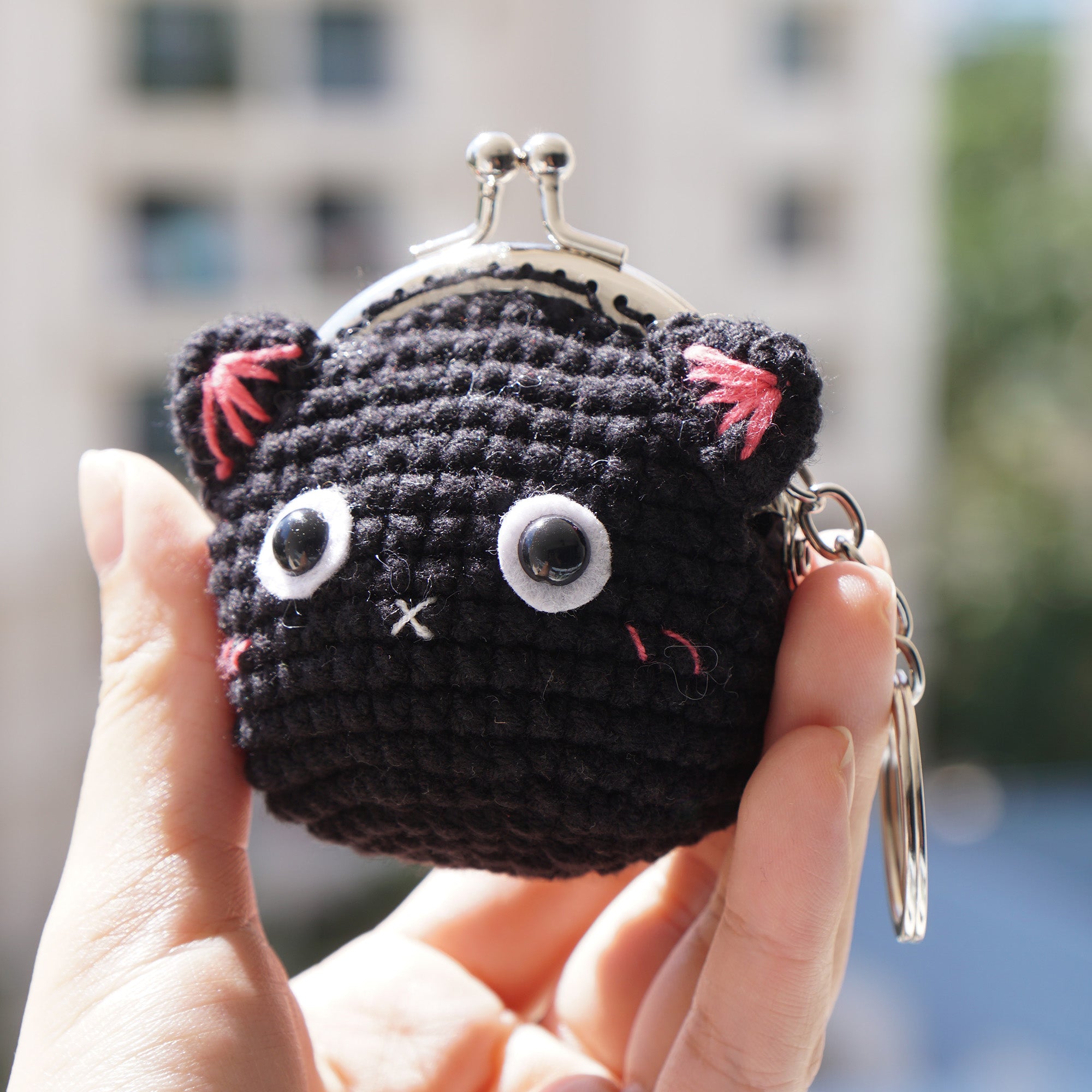 Animal Coin Purse with Key Chain - Kitty