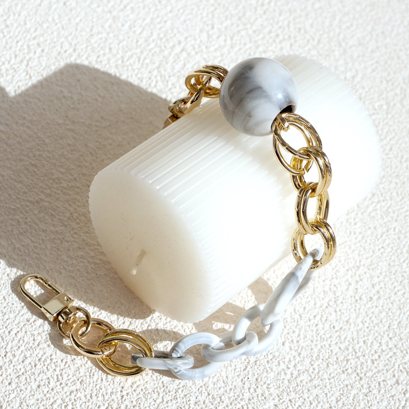 Acrylic Bag Chain Strap - White Lady