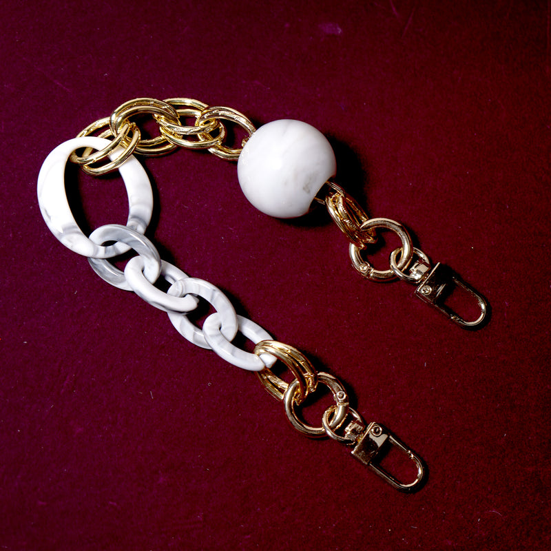 Acrylic Bag Chain Strap - White Lady