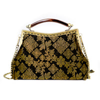 Amber Resin Top Handle Bag - Royal Songket