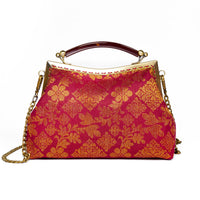 Amber Resin Top Handle Bag - Royal Songket