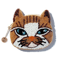 Beaded Coin Purse - Handsome Cat