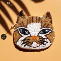 Beaded Coin Purse - Handsome Cat