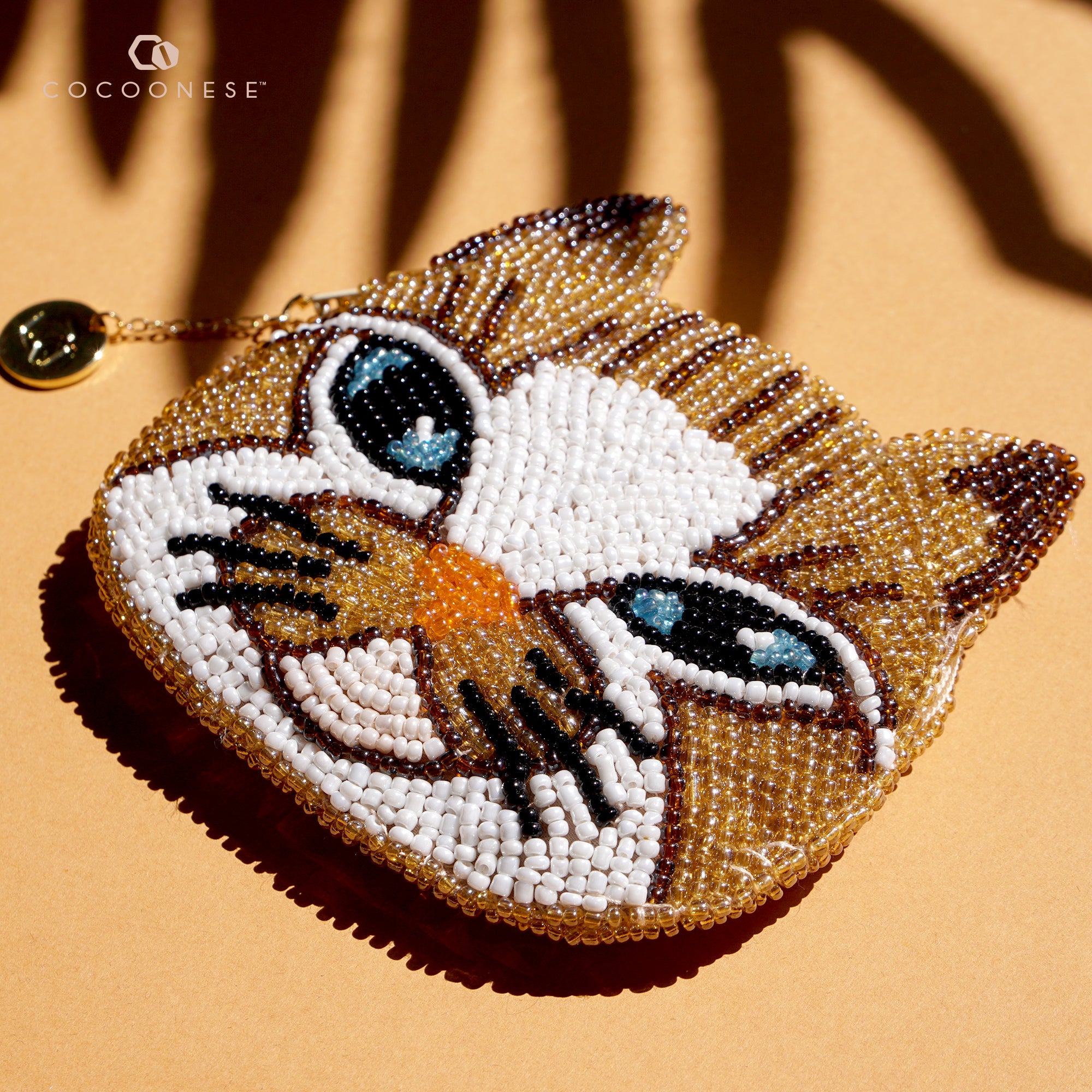 Beaded Coin Purse - Handsome Cat