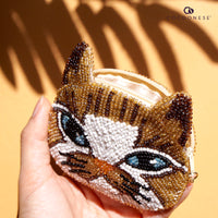 Beaded Coin Purse - Handsome Cat