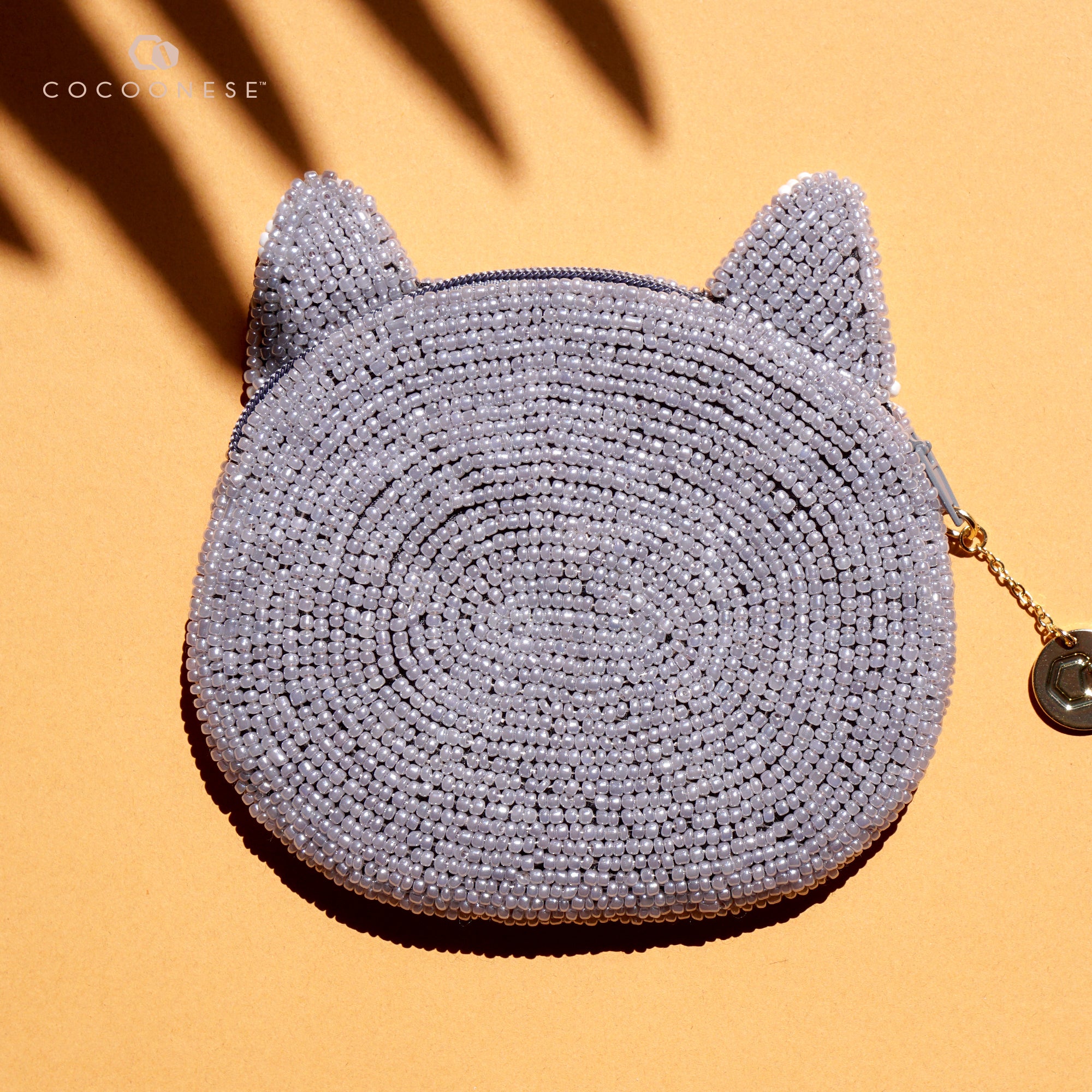 Beaded Coin Purse - Curious Cat