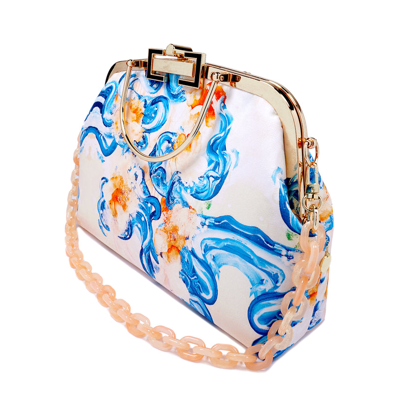Clasp Handbag with Acrylic Chain - Cascade