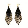 Beaded fringe earrings - Midnight