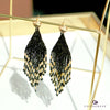 Beaded fringe earrings - Midnight