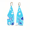 Beaded fringe earrings - River