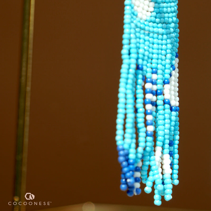 Beaded fringe earrings - River