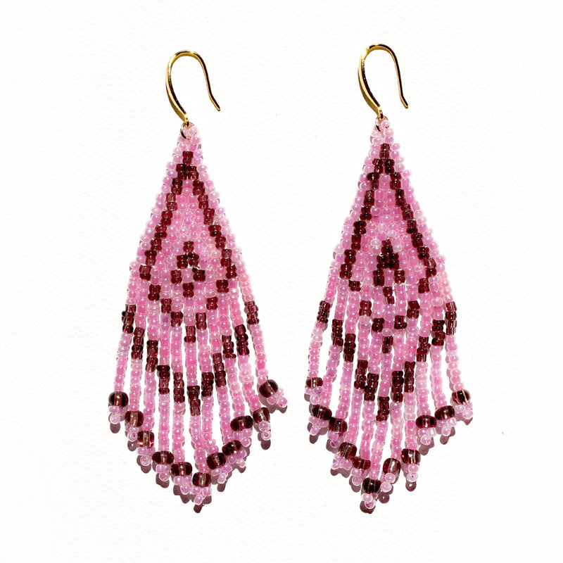 Beaded fringe earrings - Romance