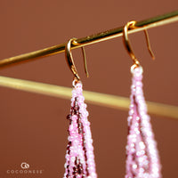 Beaded fringe earrings - Romance