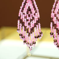 Beaded fringe earrings - Romance