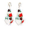 Beaded fringe earrings - Peranakan