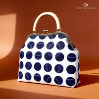 Clasp Handbag - Dotted B&W