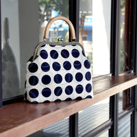 Clasp Handbag - Dotted B&W