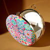 Round Hard Case Bamboo Handle Bag - Peranakan Tiles