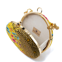 Round Hard Case Bamboo Handle Bag - Memories