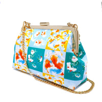 Sling Bag With Golden Frame - Rain Tiles