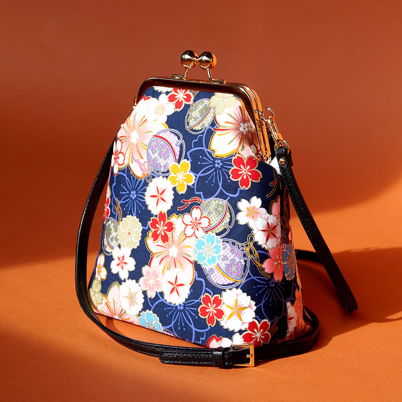 Trapezoid Crossbody Bag - Sakura Forest